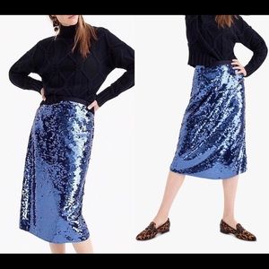 J Crew blue sequin skirt